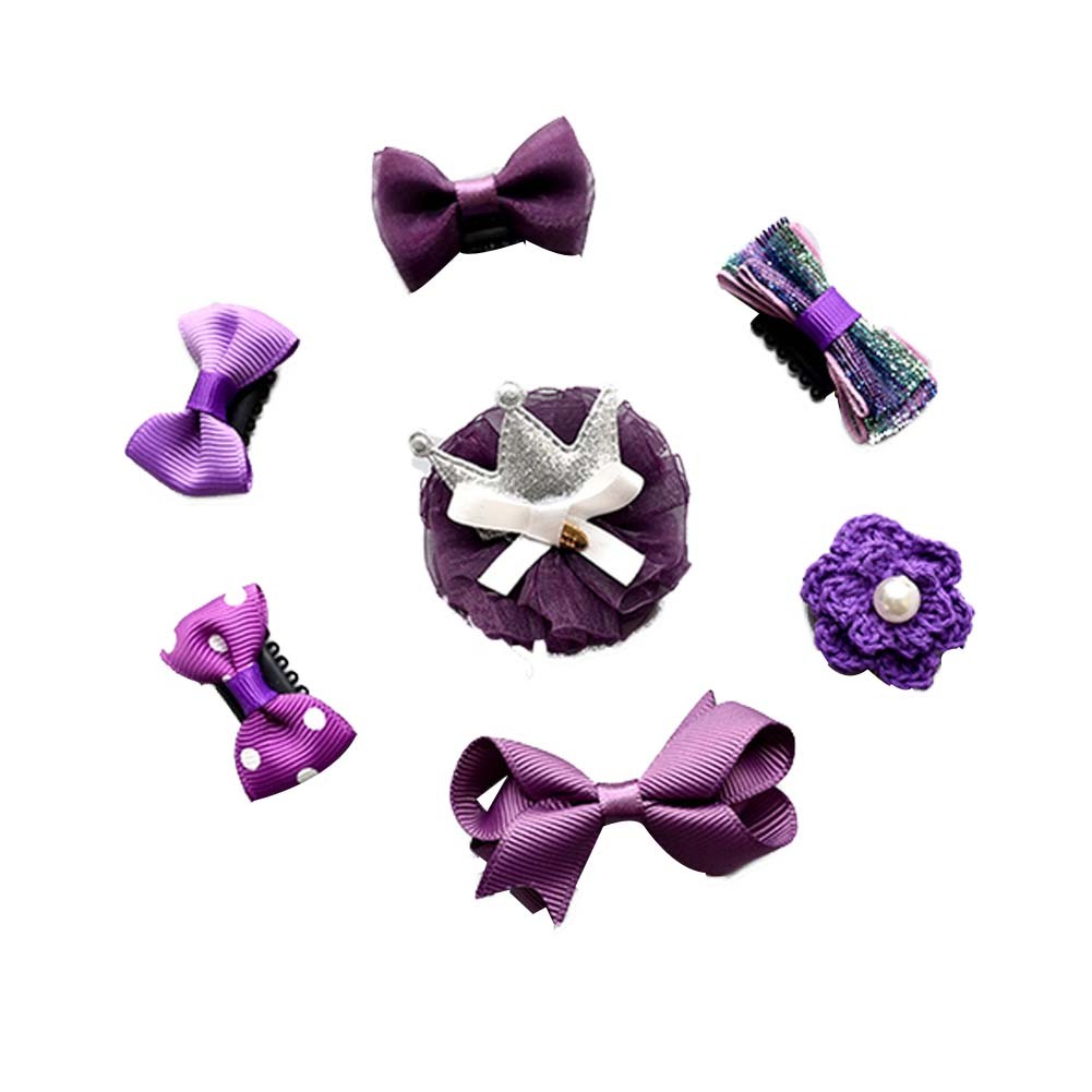 7 Pieces Small Purple Hair Barrettes Hair Pins Little Girls Hair Accessories