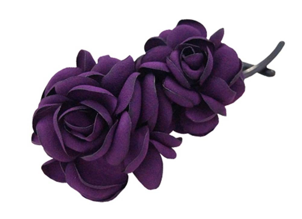 Simple Flowerr Twist Clip Banana Clip Vertical Hairpin Hair Ornaments,Purple
