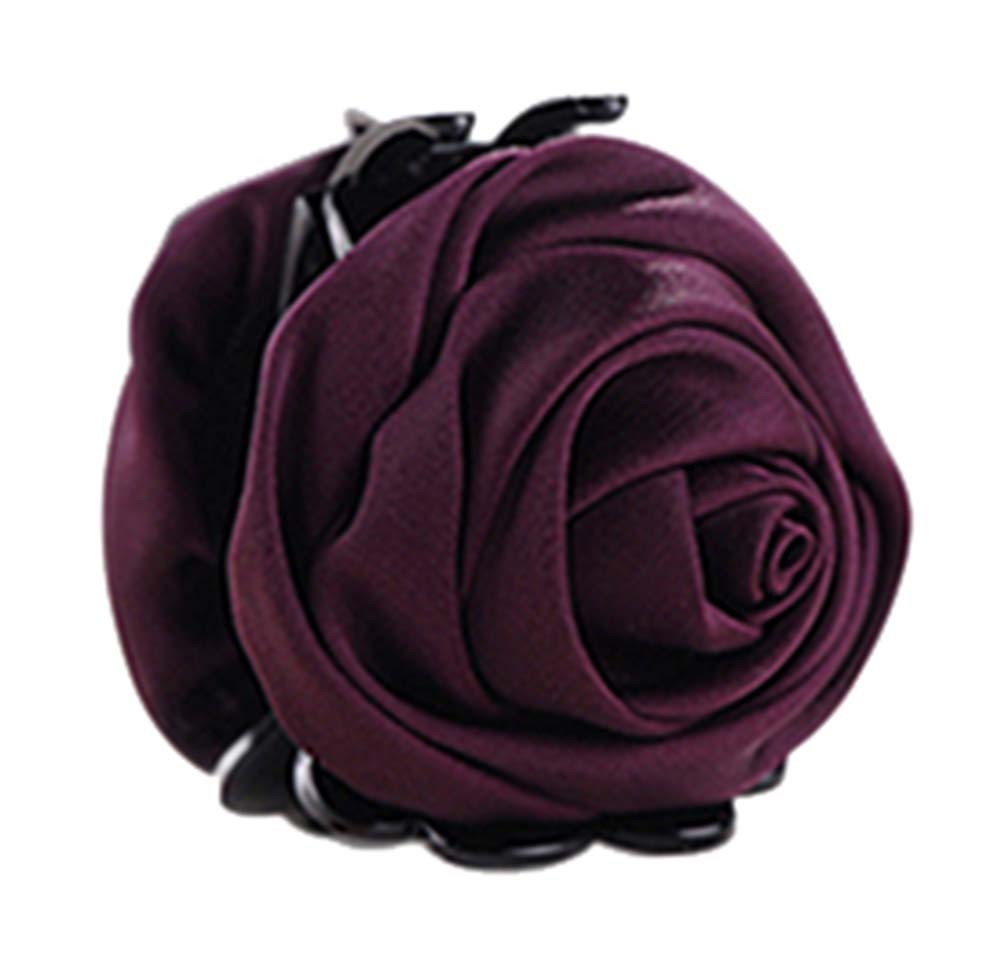 A Beautiful Rose Flower Hair Clips Headwear Ponytail Clip, Purple