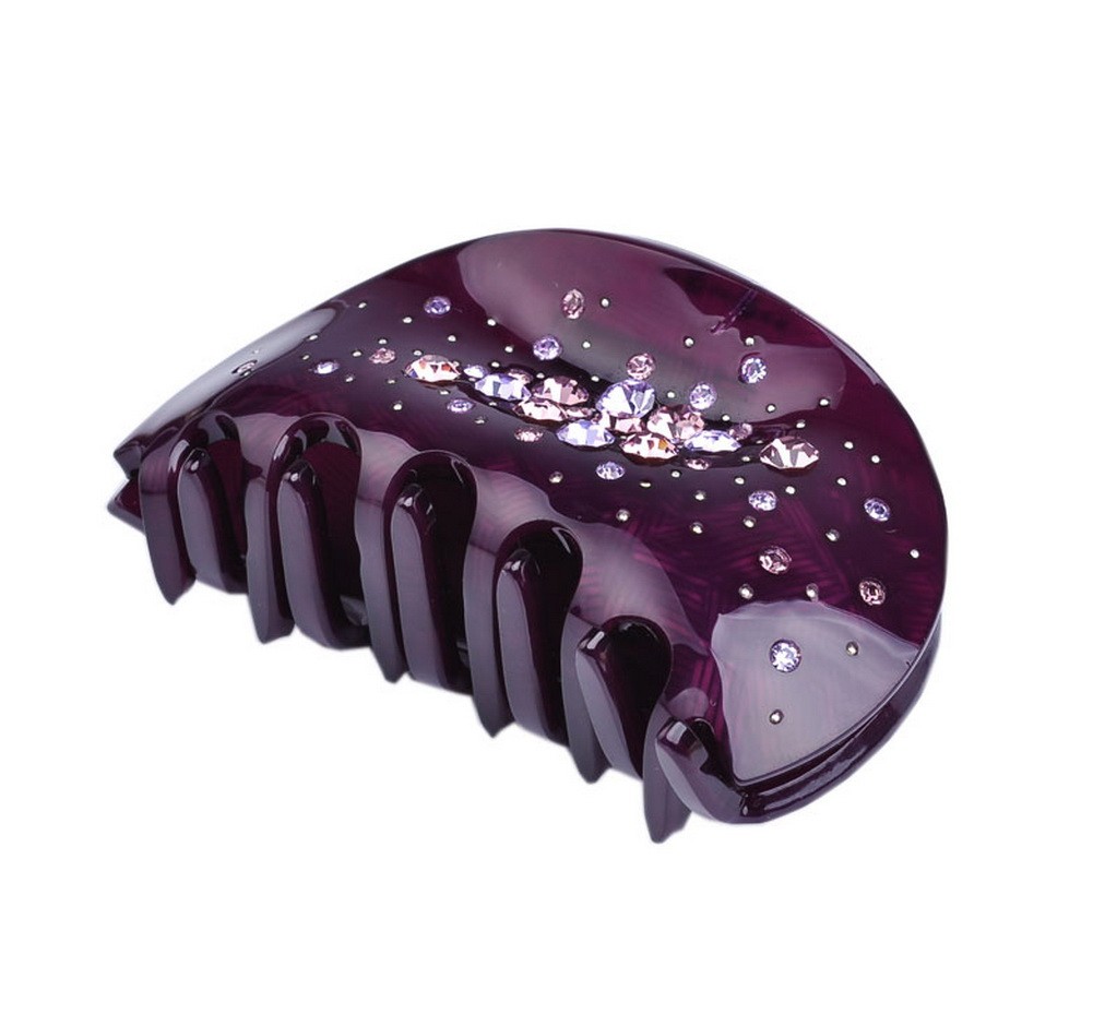 Purple Acrylic Crystal Claw Clip Bath Claw