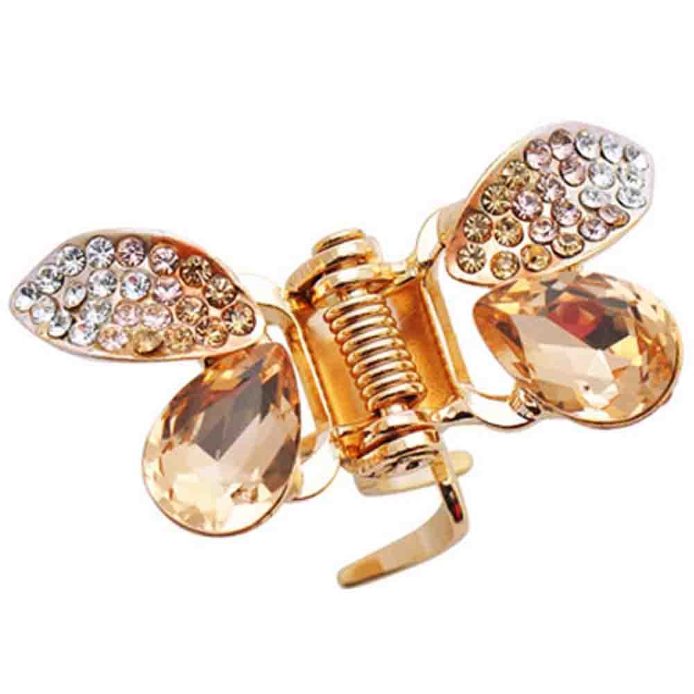 Butterfly Hair Claw Hair Styling Clip Small Size Claw/Hairpin(Champagne)