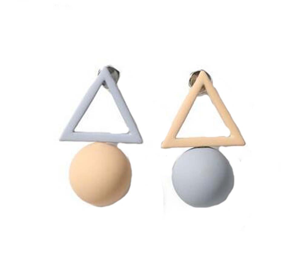 European Style Simple Triangles Temperament Earrings Asymmetric Earrings,Gray