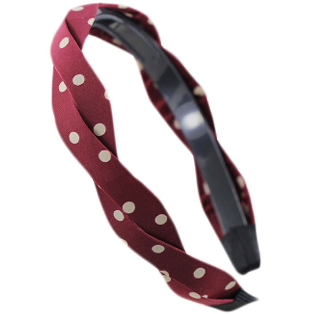 Fashion Headband Toothed Antiskid Hair Hoop Hair Accessorie(Wine Red Wave Point)