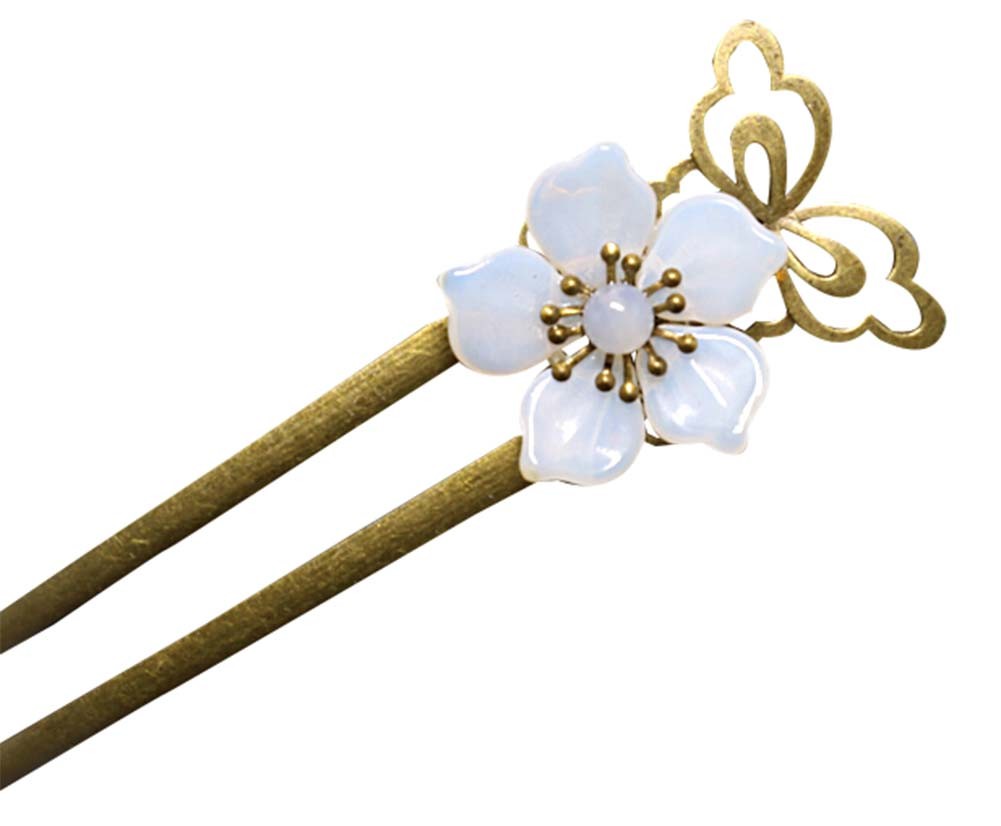 White Floret Hairpin Hair Jewelry Hair Pieces Hair Styling Retro Palace Headdres