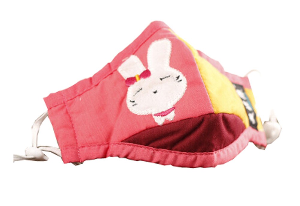 PM2.5 Kids Cotton Mask For Anti-smog with Activated Carbon (Pink Rabbit)