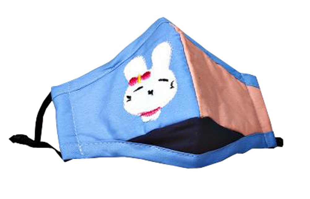 PM2.5 Kids Cotton Mask For Anti-smog with Activated Carbon (Skyblue Rabbit)
