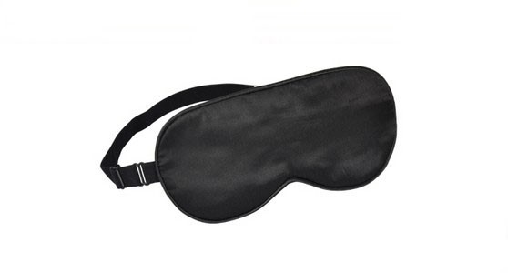 Silk Eye Mask Eye Shade Cover For Sleep With Adjustable Strap PURE BLACK EyeMask
