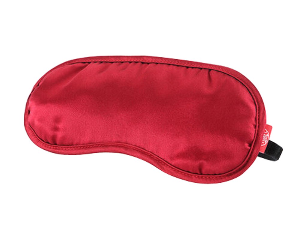 100% Mulberry Silk Sleep Eye Mask With Adjustable Strap, Wine Red