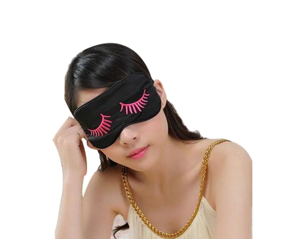 Super Soft Silk Eye Mask Lovely Personality Eyeshade Sleep Eye Mask RED Eyelash