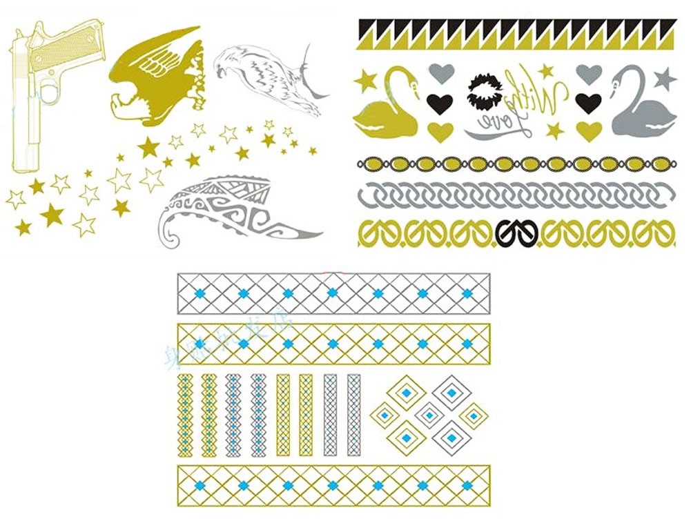 Stylish Dreamcatcher Golden Body Tattoo Stickers Temporary Tattoos(3 PCS)  G