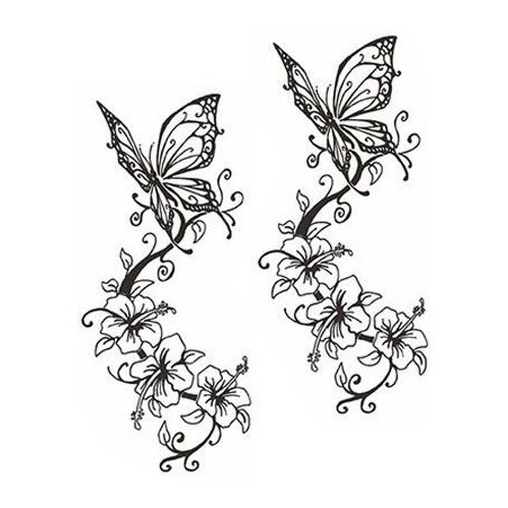 Butterfly Tattoos Stickers Fashion Tattoo Design Unisex Fake Body Tattoos Black