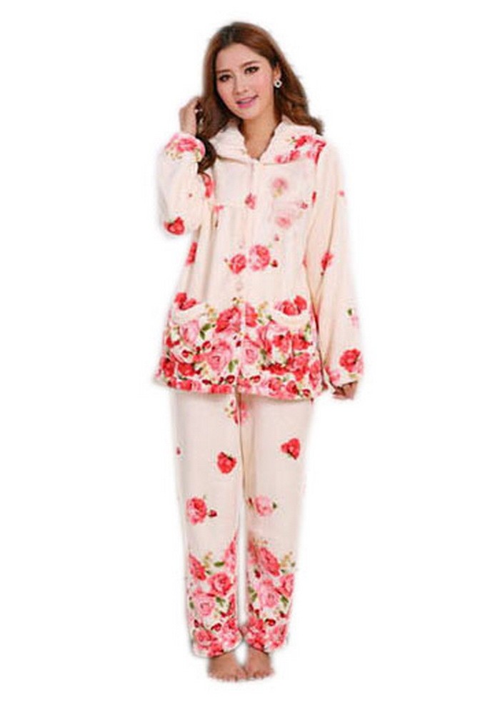 Floral Print Pajama Set for Women, Medium