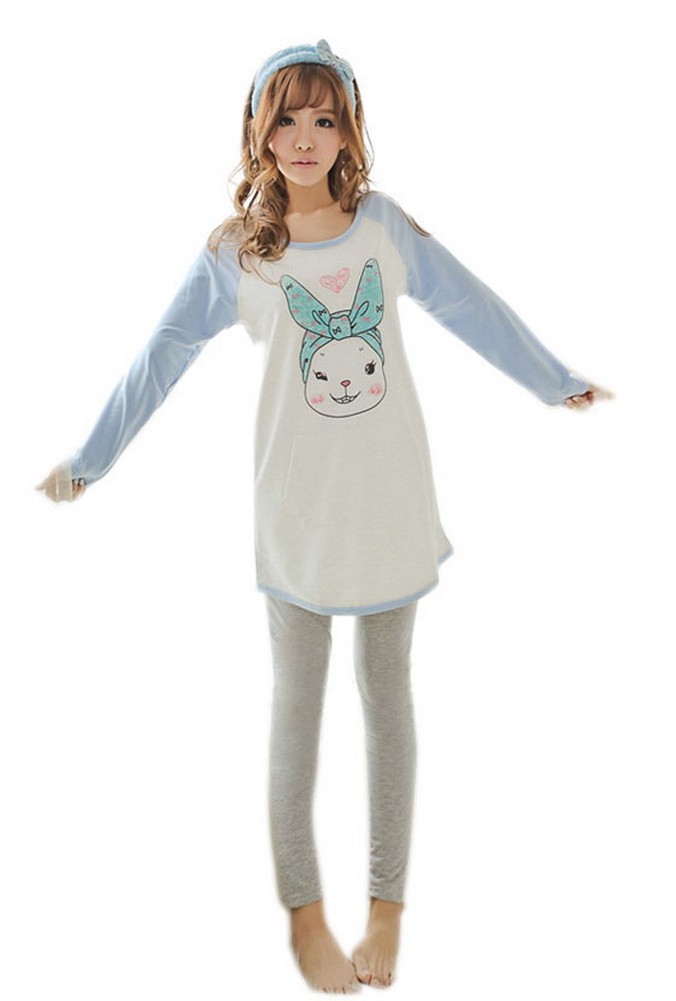 Cozy LOL Bunny Women Pajama Set Casual Household Clothes, M