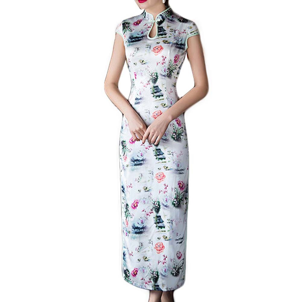 Chinese Style Cheongsam Dress Qipao Dress Cap Sleeve Cocktail Dress Party Dress