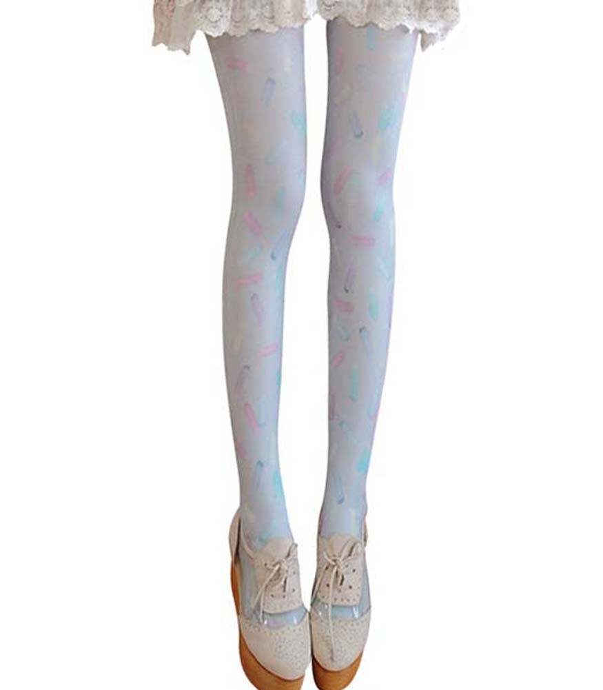 Women's Girl's Stockings Soft Footed Tights, Lucky Colors