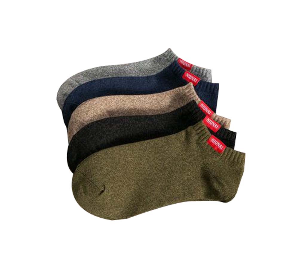 5 pairs Retro Comfortable Cotton Ankle Socks Man's Summer Socks (F)