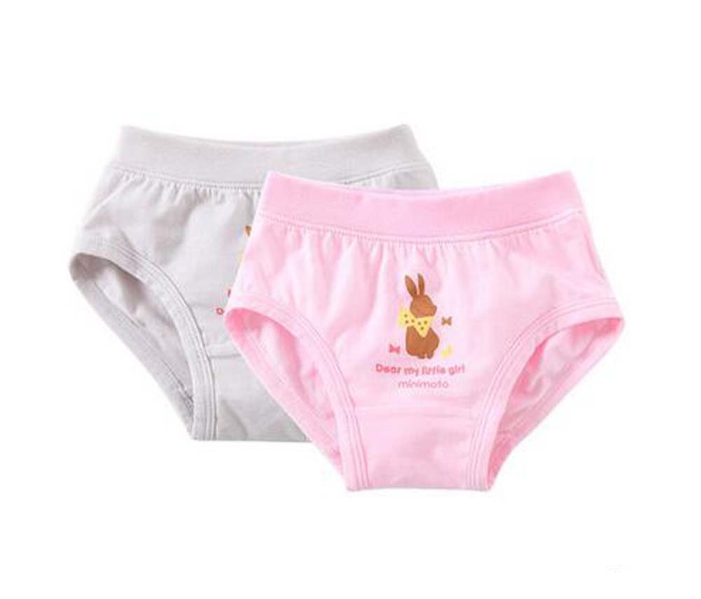 2 pieces Breathable Soft Babies Underwear Panties, Light GRAY + PINK, 2-3 Years
