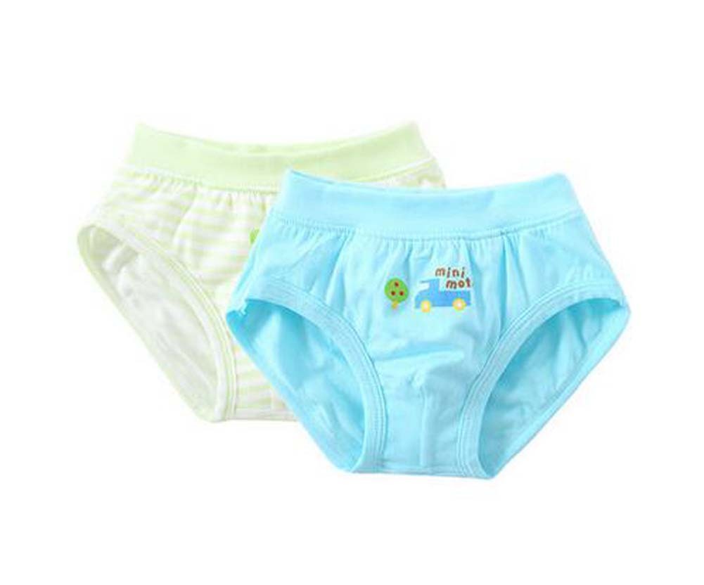 2 pieces Breathable Soft Babies Underwear Panties, BLUE GREEN, 2-3 Years