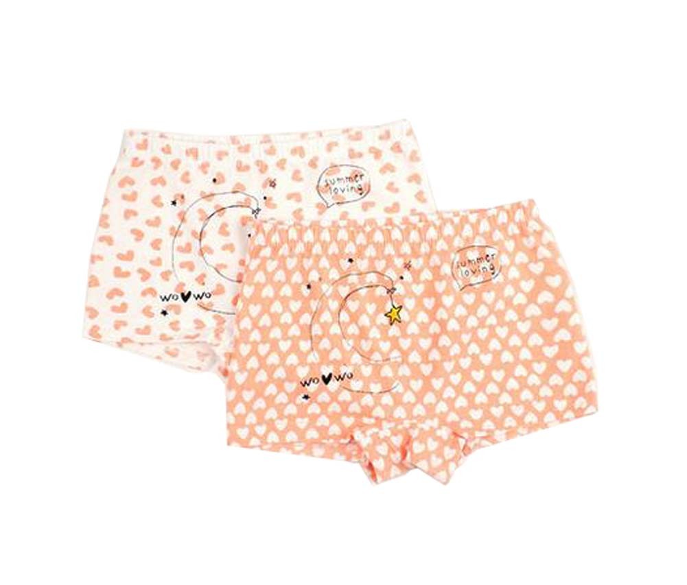 Set of 2 Cute Breathable Soft Baby Girls Underwear Panties, 2-3 Years, ORANGE
