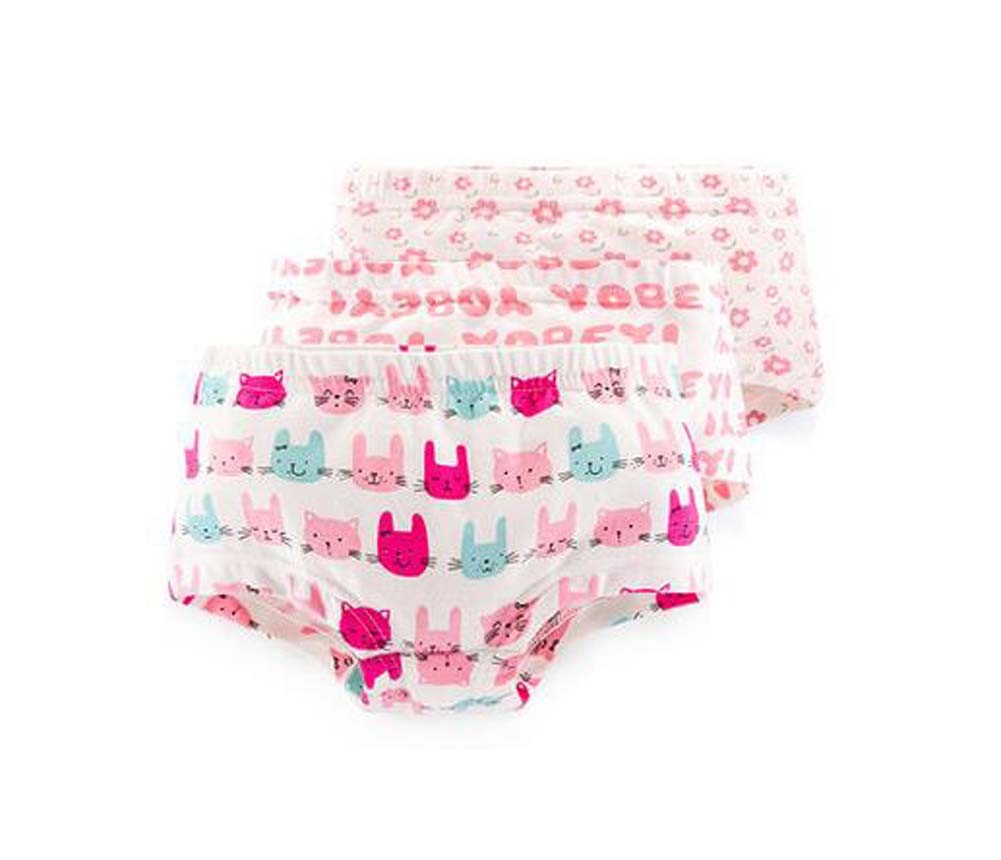 Set of 3 Soft Breathable Underwear Panties for Baby Girls-Style One, 1-2 Years