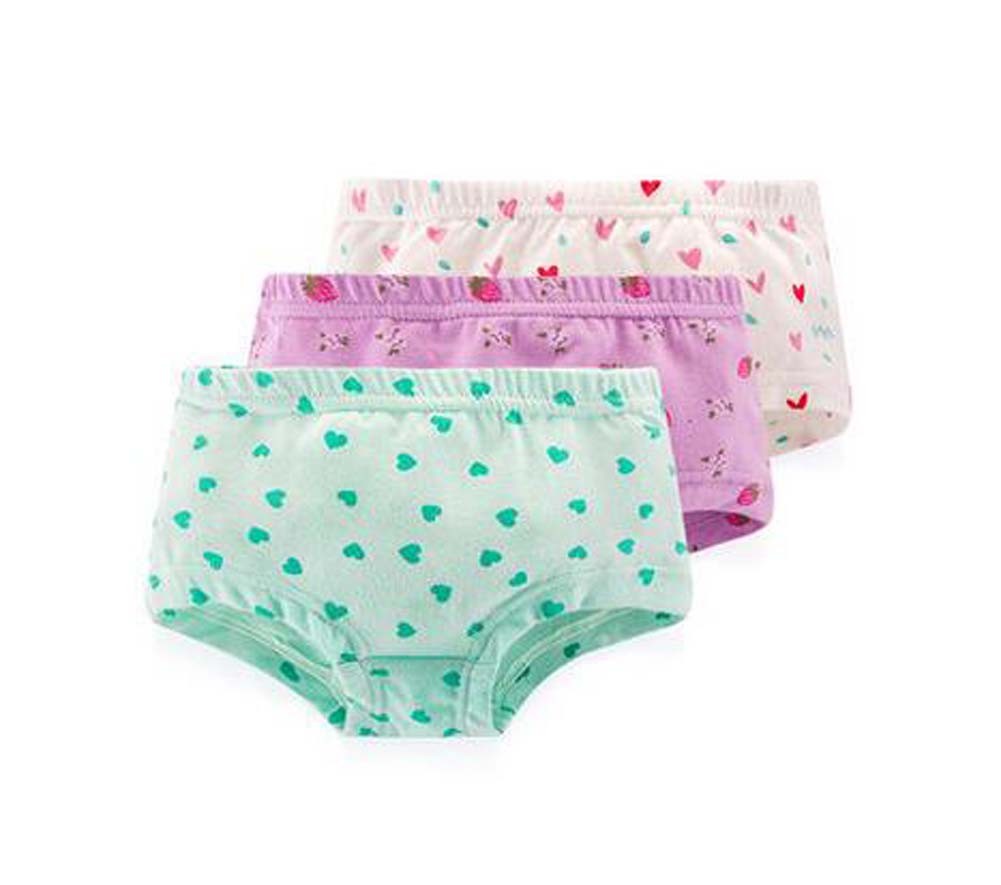 Set of 3 Soft Breathable Underwear Panties for Baby Girls-Style Three, 1-2 Years