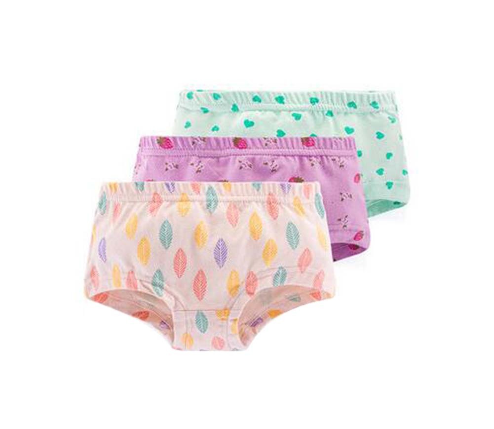 Set of 3 Soft Breathable Underwear Panties for Baby Girls-Style Four, 1-2 Years