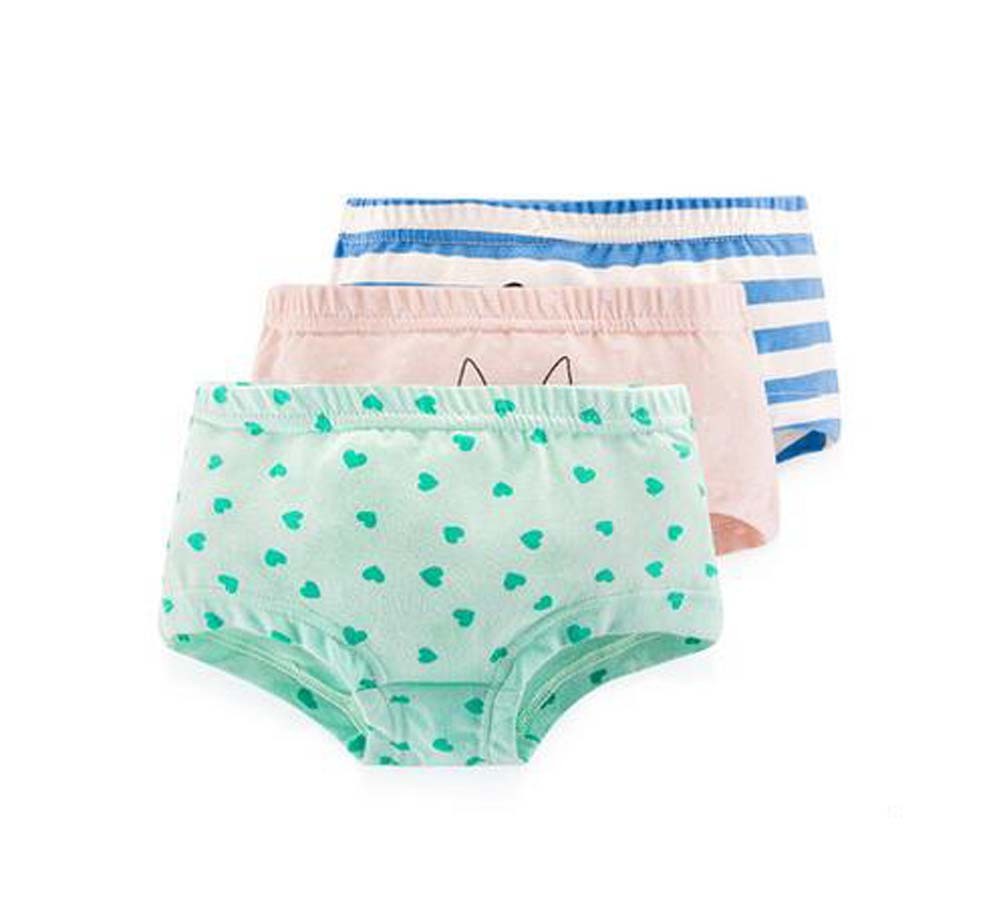 Set of 3 Soft Breathable Underwear Panties for Baby Girls-Style Five, 1-2 Years