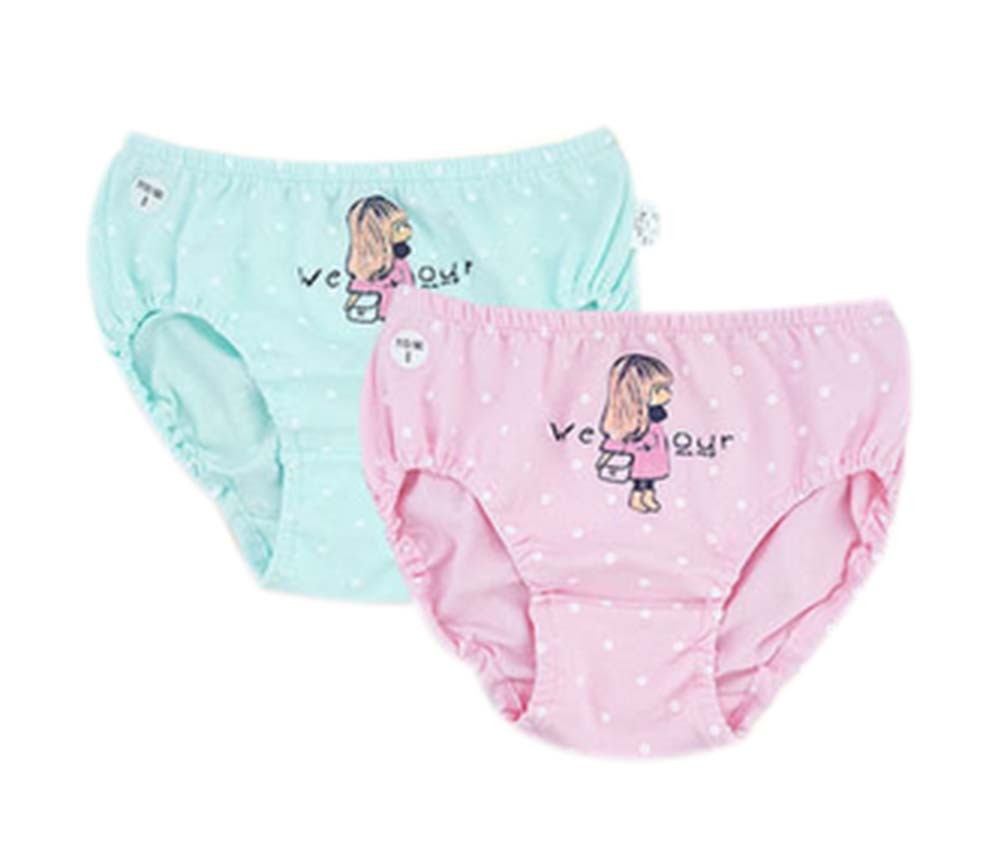Cartoon Little Girls Underwears Elastic Briefs Panties Set of 2 Kids Underpants