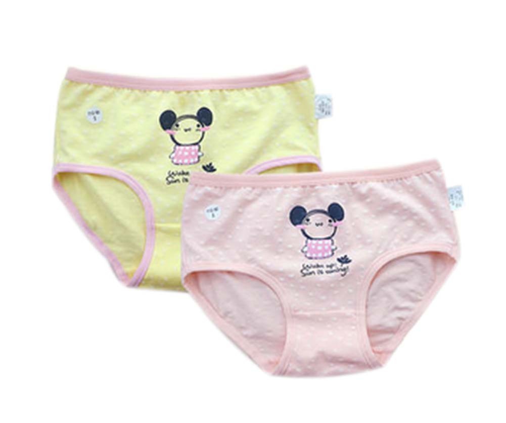 2 Pcs Colorful Triangle Pants Cartoon Little Girls Underwears Soft Underpants
