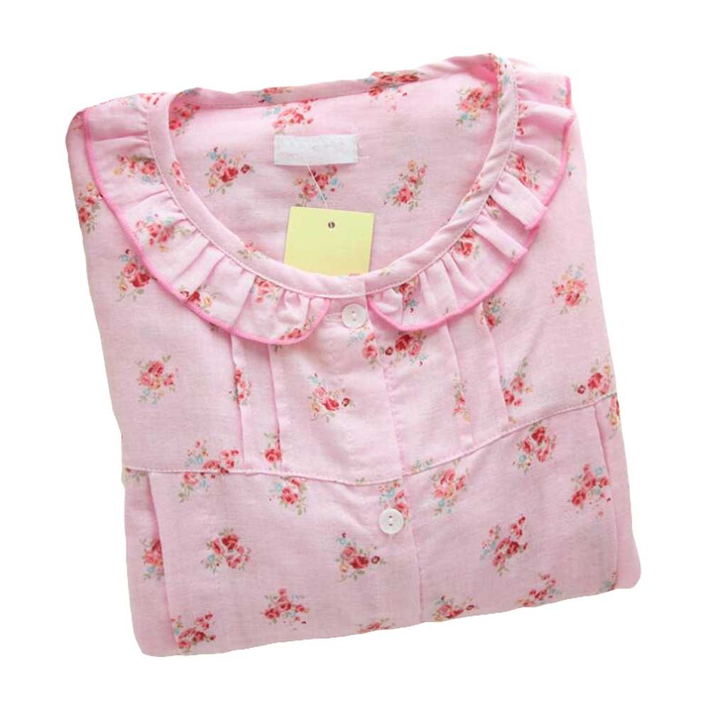 [Pink Floral]Maternity Pajamas Nursing Pajamas Set Cotton Sleepwear Nightwear