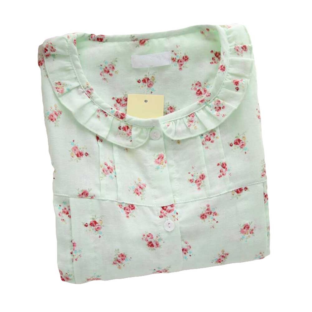 [Green Floral]Maternity Pajamas Nursing Pajamas Set Cotton Sleepwear Nightwear