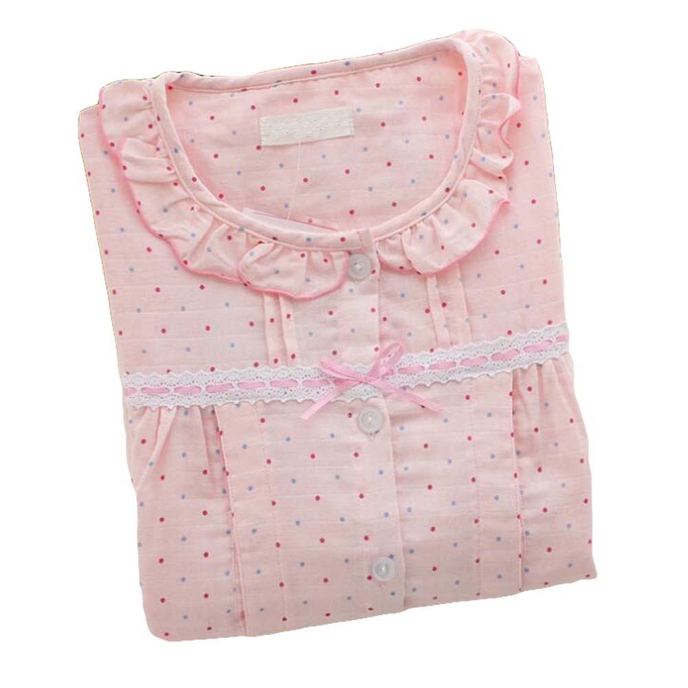 [Pink Dots] Cotton Maternity Nightwear Nursing Pajamas Set Breastfeeding Pajama