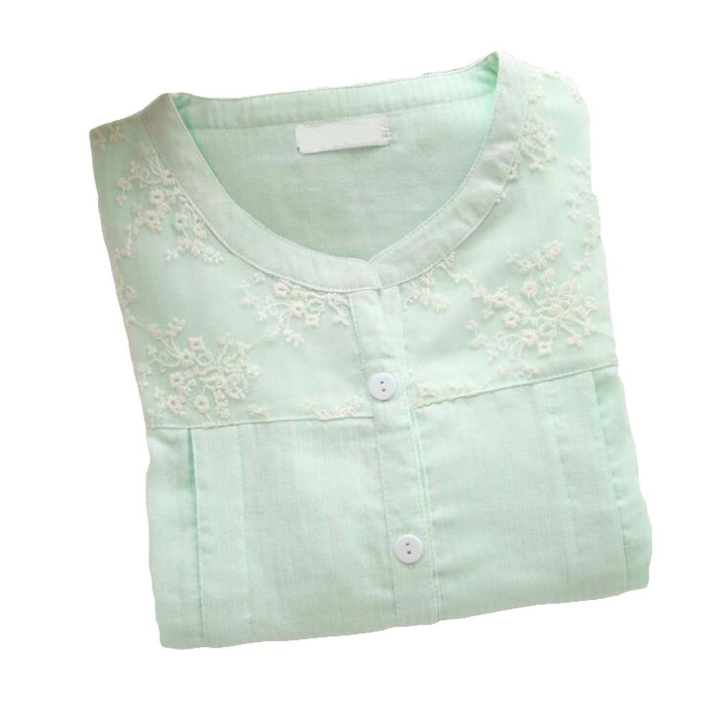 [Green Lace] Cotton Maternity Pajamas Set Nightwear Breastfeeding Pajamas