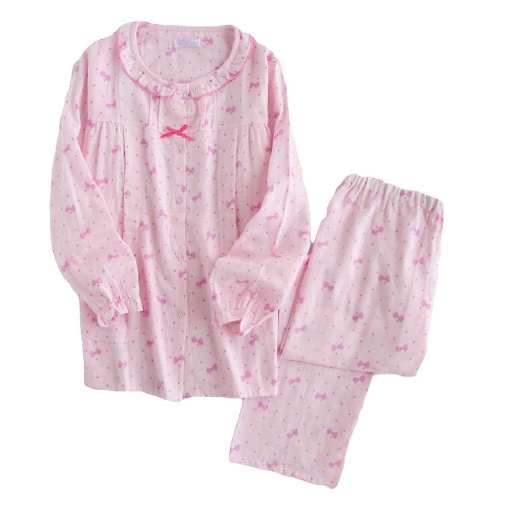 [Pink Bowknot] Cotton Maternity Pajamas Set Nightwear Breastfeeding Pajamas