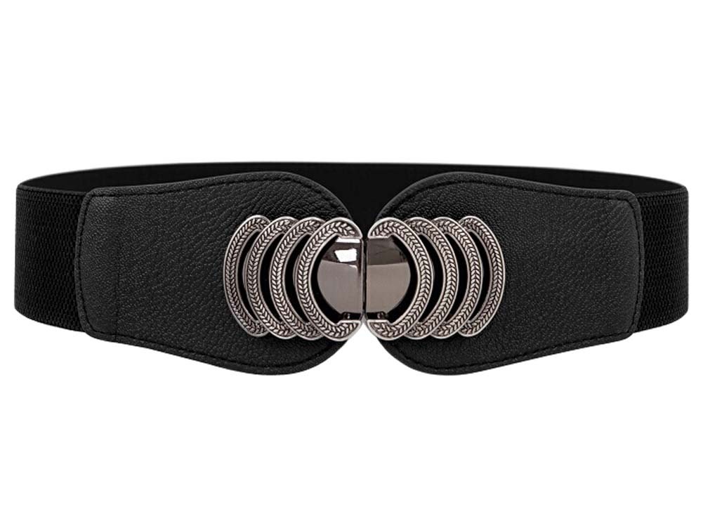 Women Girls Fashion Wide Apparel Belts Cinch Belt Waistband, BLACK