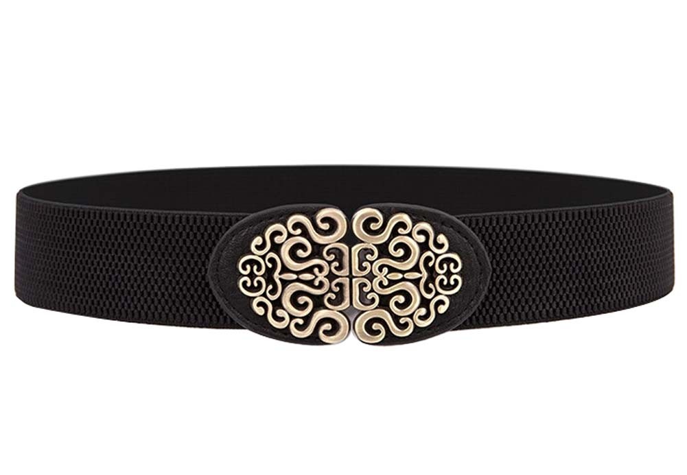 Grand Elegant Wide Apparel Belts Cinch Belt Waistband, BLACK