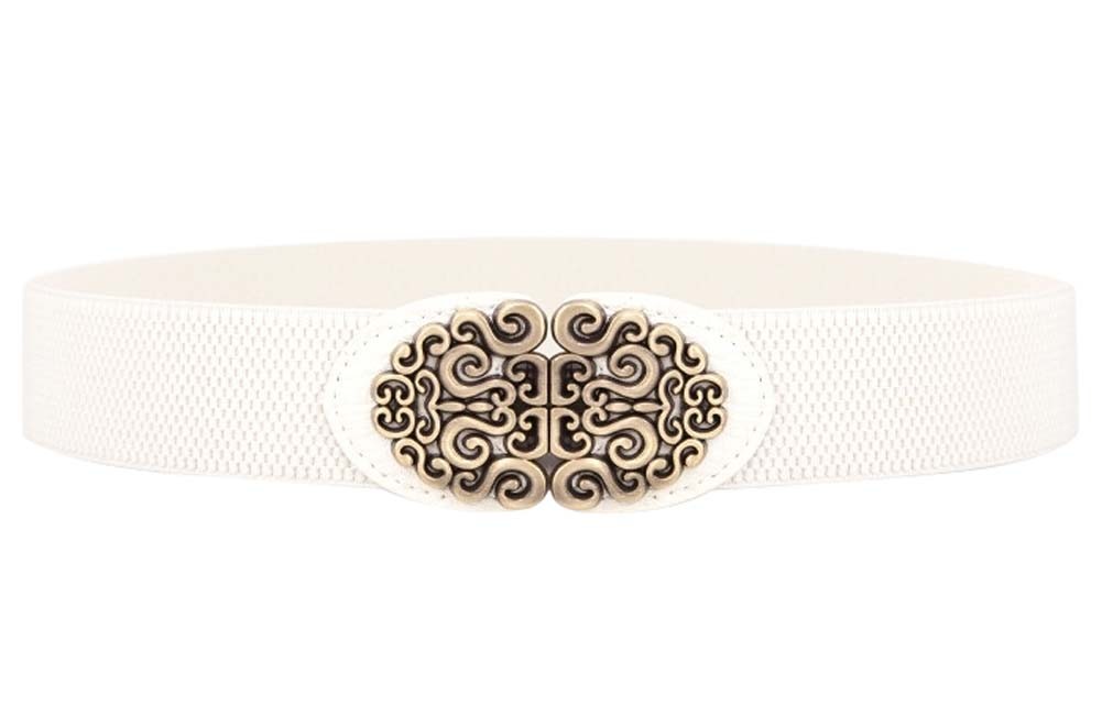 WHITE Grand Elegant Wide Apparel Belts Cinch Belt Waistband