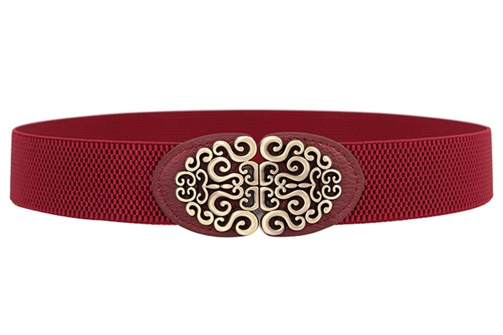 [Dark RED] Grand Elegant Wide Apparel Belts Cinch Belt Waistband