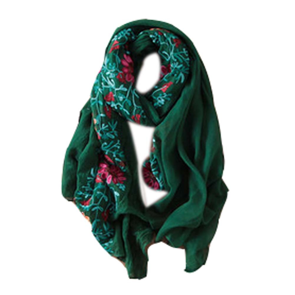Fashion Shawl for Lady/Lightweight Soft Scarf/Embroidery Scarf,Floral,Turquoise