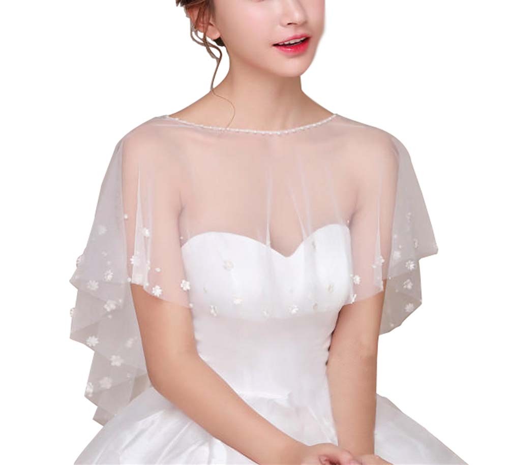 Fashion Style Women's Wedding Dresses Lace Bridal Shawls Q
