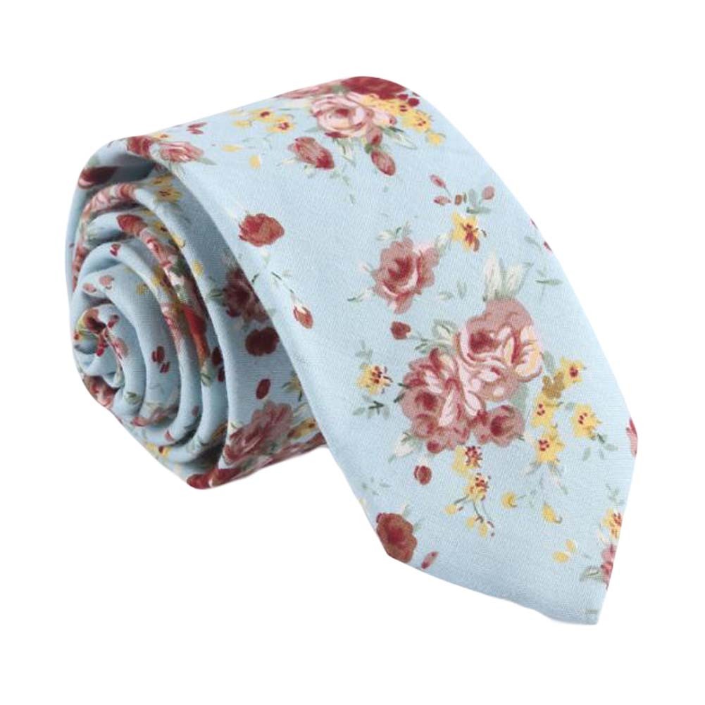 Cotton Neckties Blue Flower Fashion Neckties Men Formal/Casual Decoration 6 cm