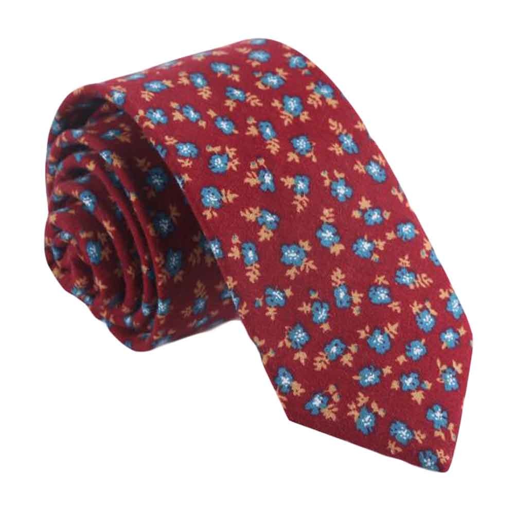 Formal/Casual Neckties Men Cotton Neckties Red Skinny Necktie Fashion Floret 6cm