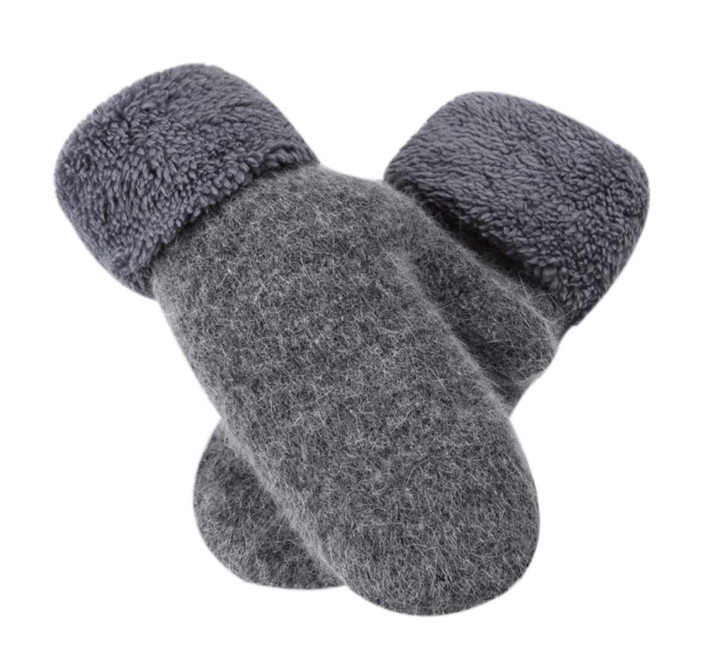 Warm Fingerless Gloves Woollen Mitten Lovely Women's Winter Gloves, GREY