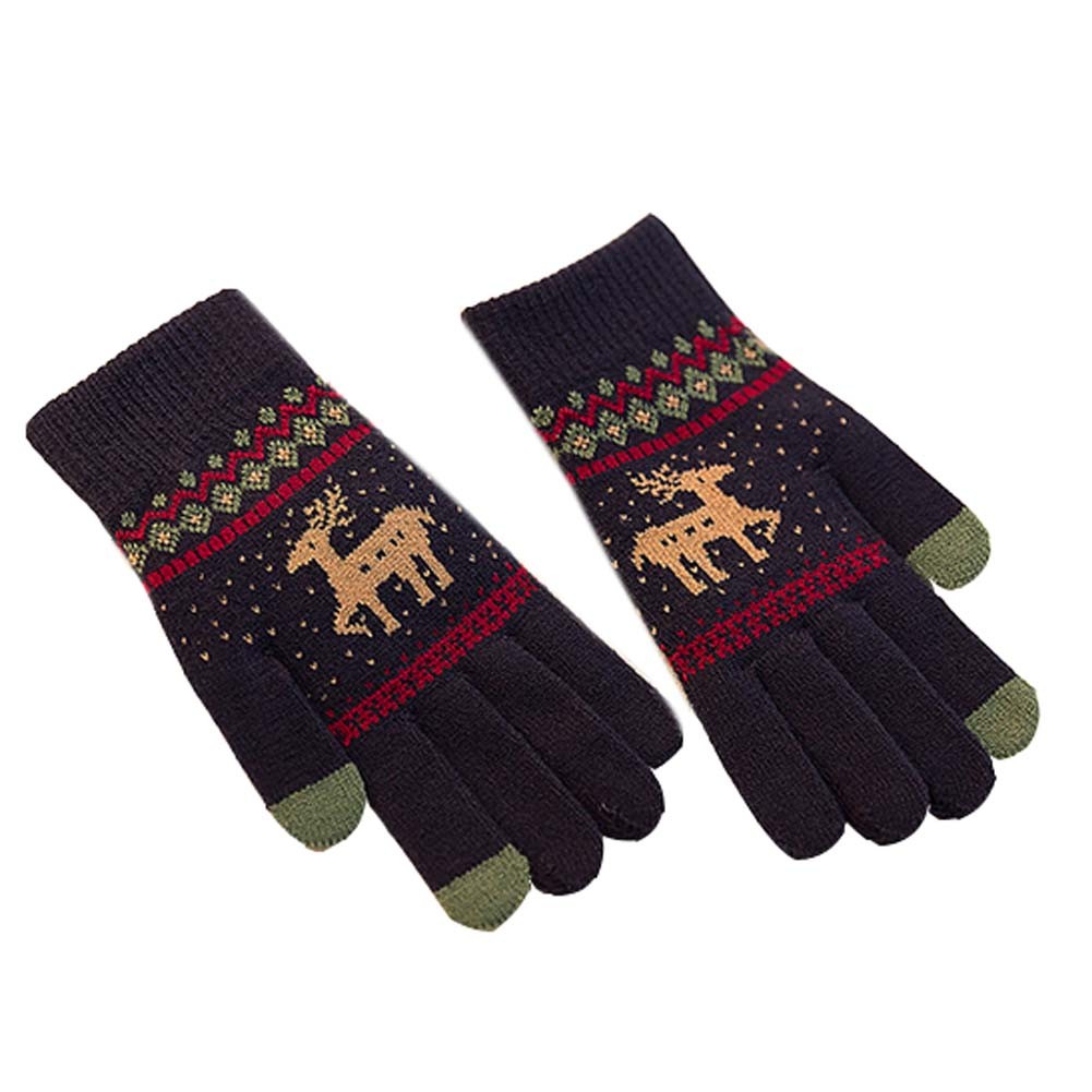 Winter Student Wool Gloves/Lovely Knitted Mittens/Telefingers Gloves/Navy Blue