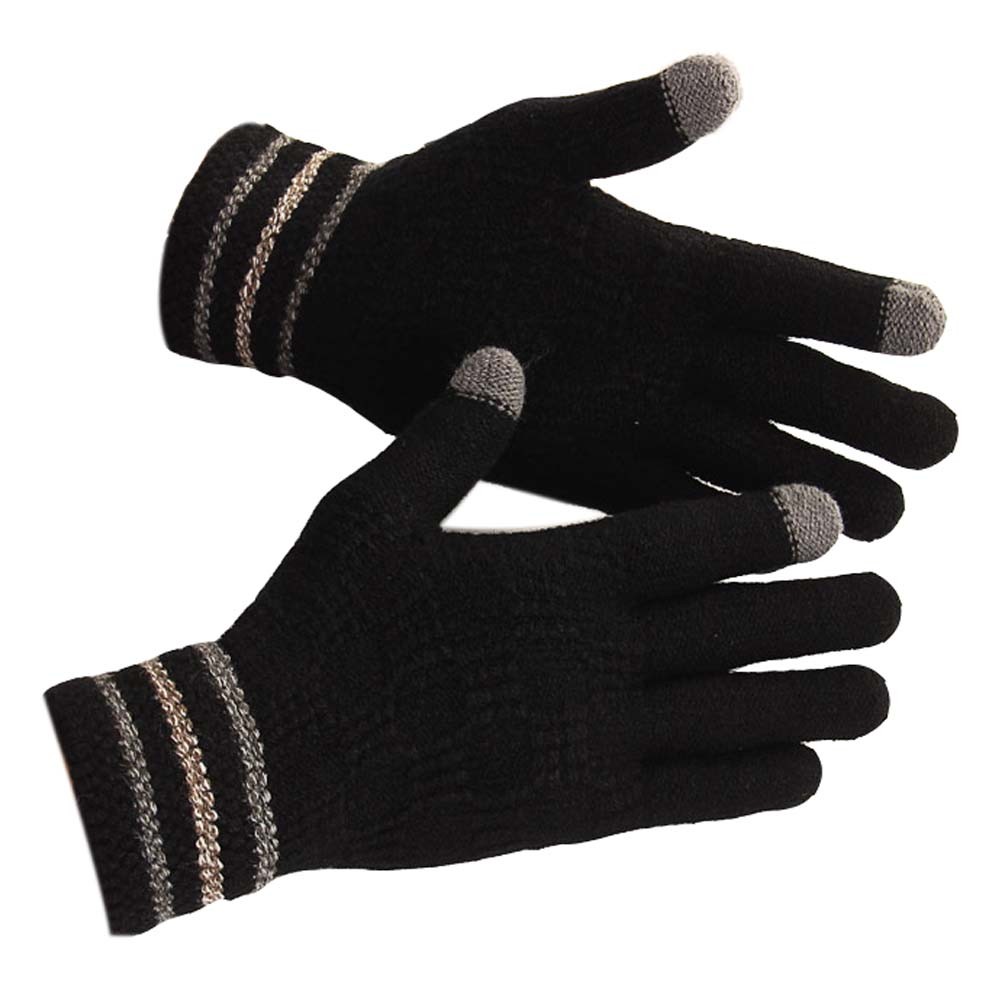 Men's Gloves/Knitted Woolen Gloves/Outdoor Cycling Gloves/Wonderful Gift/ BLCAK