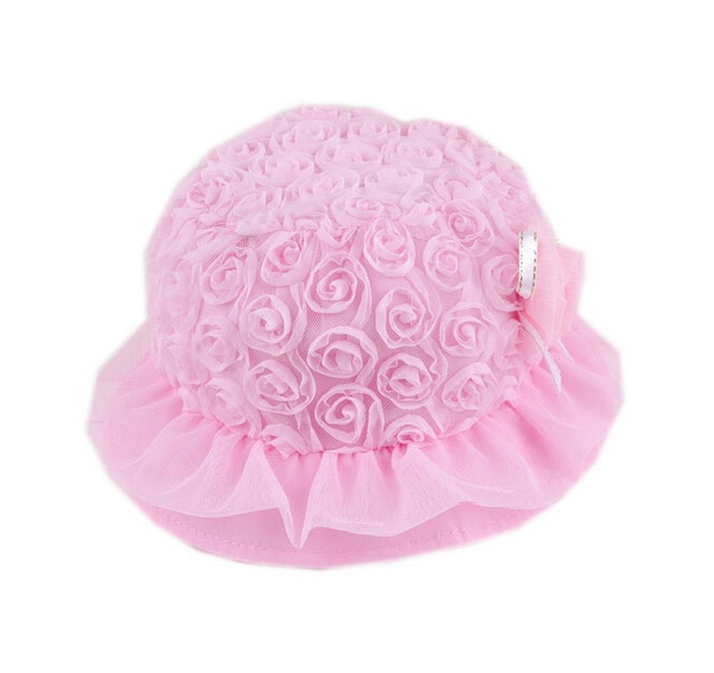 Pink Ruffled Flower Toddlers Bucket Hat