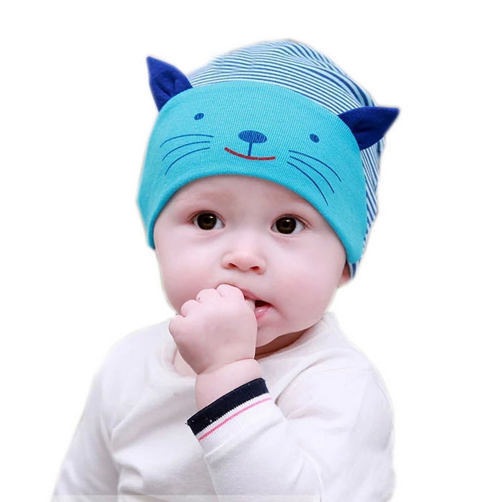 Adorable Blue Cat Baby Beanie Cap