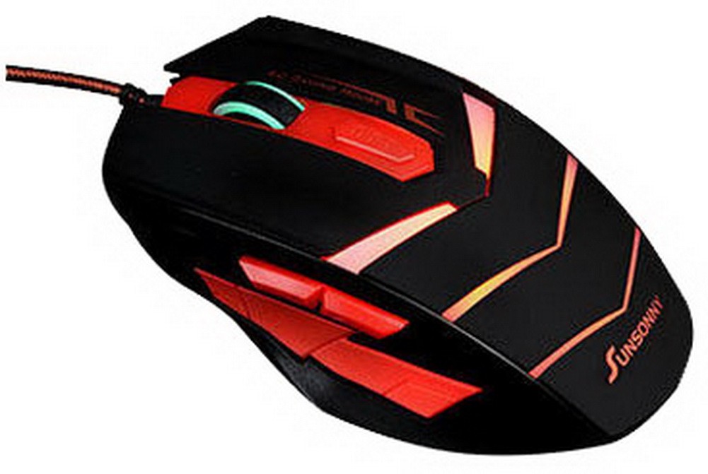 Unique Scroll Wheel Optical Mouse Wired Game Mouse Cool BLACK