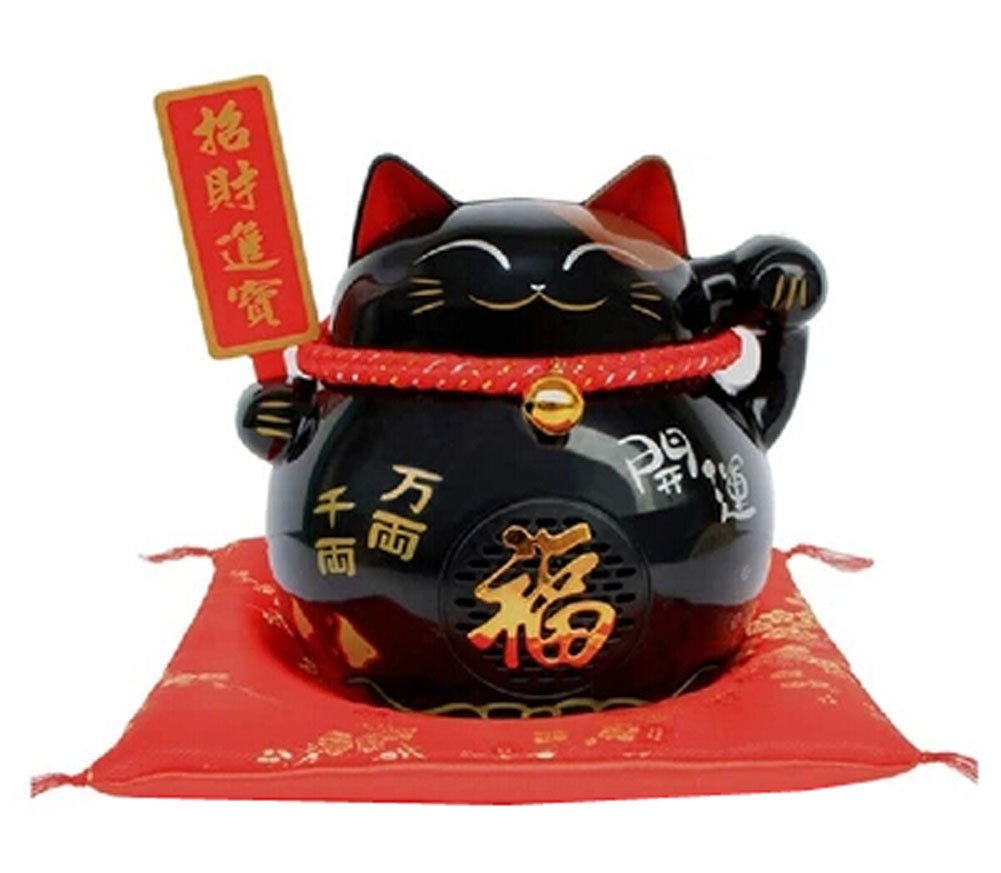 USB Powered Computer Speakers China Style 2.0 Speaker System Fortune Cat BLACK