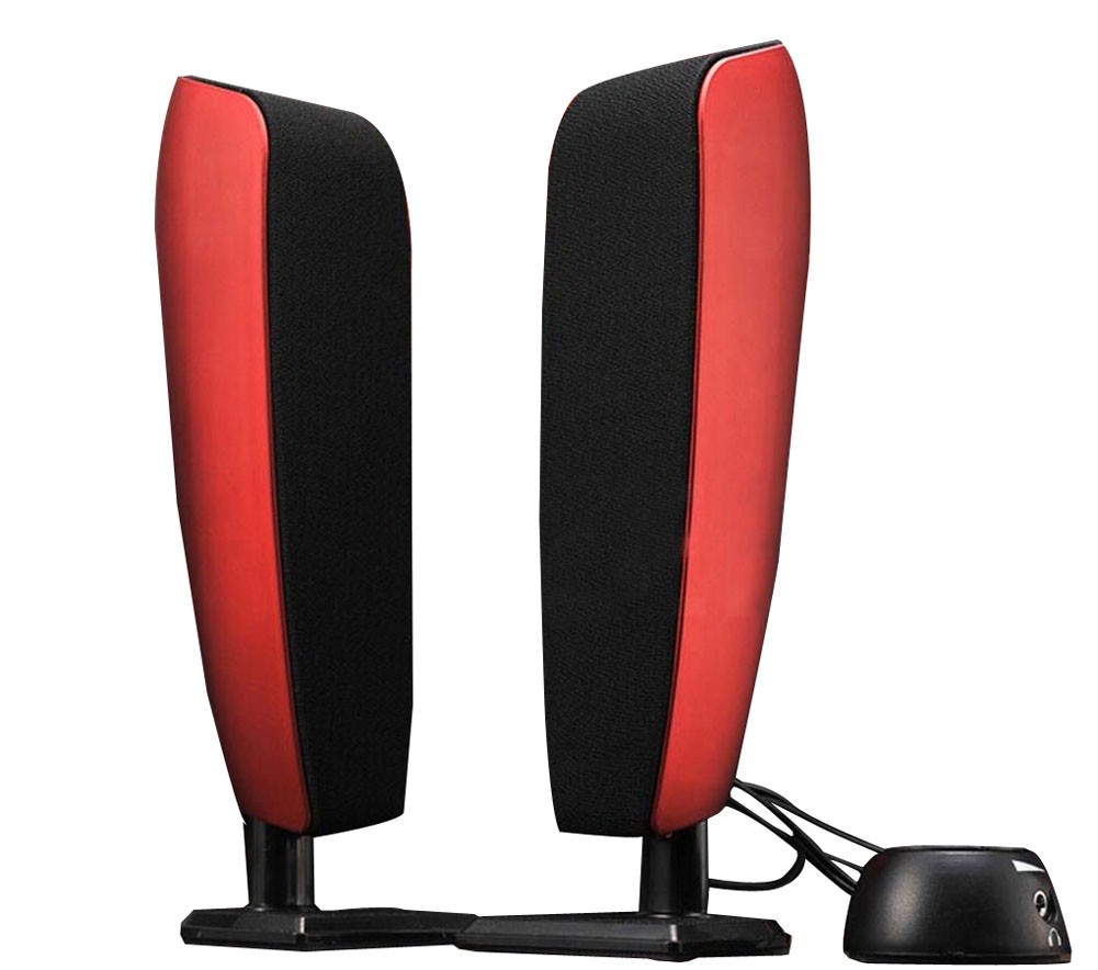 USB Powered Stereo Computer Speakers Superior Bass Red (A3)